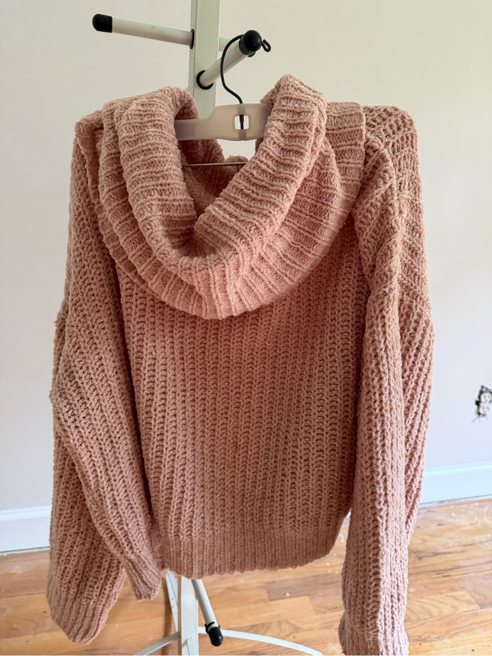 Express Chunky Cowl Neck Sweater in Dusty Rose